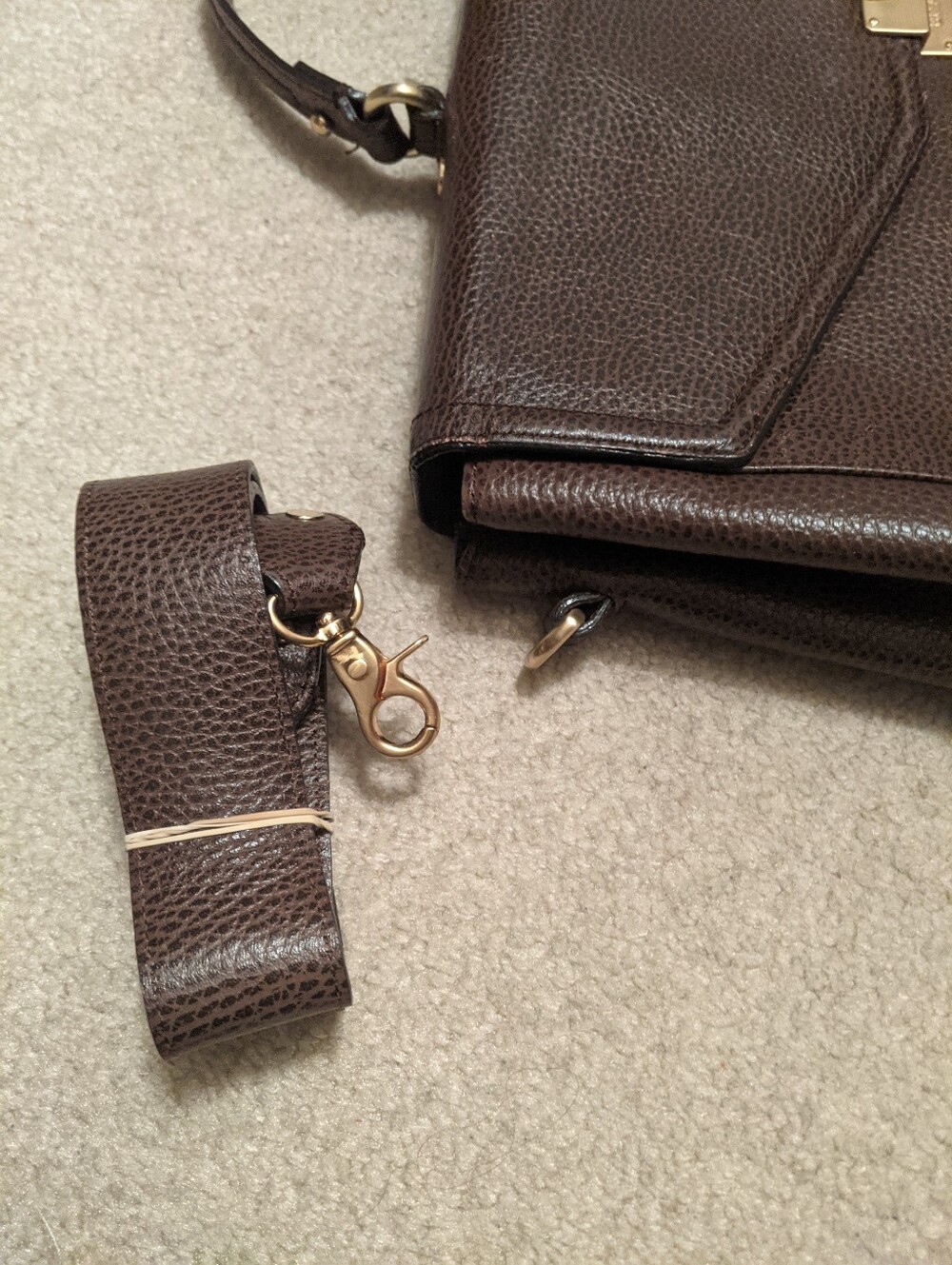 Brahmin Andrea Pebbled Leather Work Bag | Brown Leather Laptop Bag | - Picture 9 of 9